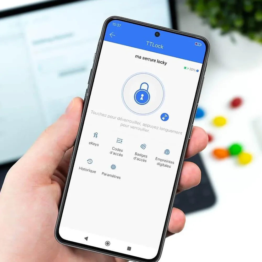 LOCKY Serrure Connectée-Serrure connectée -1 à code, badge et bluetooth