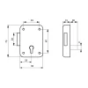 Thirard Serrure De Meuble|Serrure De Meuble-Serrure de meuble Paris pour porte d'ameublement, gauche, axe 25mm, 50x70mm, gris, 1 clé -