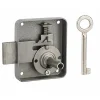 Thirard Serrure De Meuble|Serrure De Meuble-Serrure de meuble Paris pour porte d'ameublement, droite, axe 40mm, 65x70mm, gris, 1 clé -