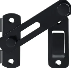 Deko Serrure de porte coulissante, verrou de volet, verrou de porte avec vis, acier inoxydable, finition noir mat