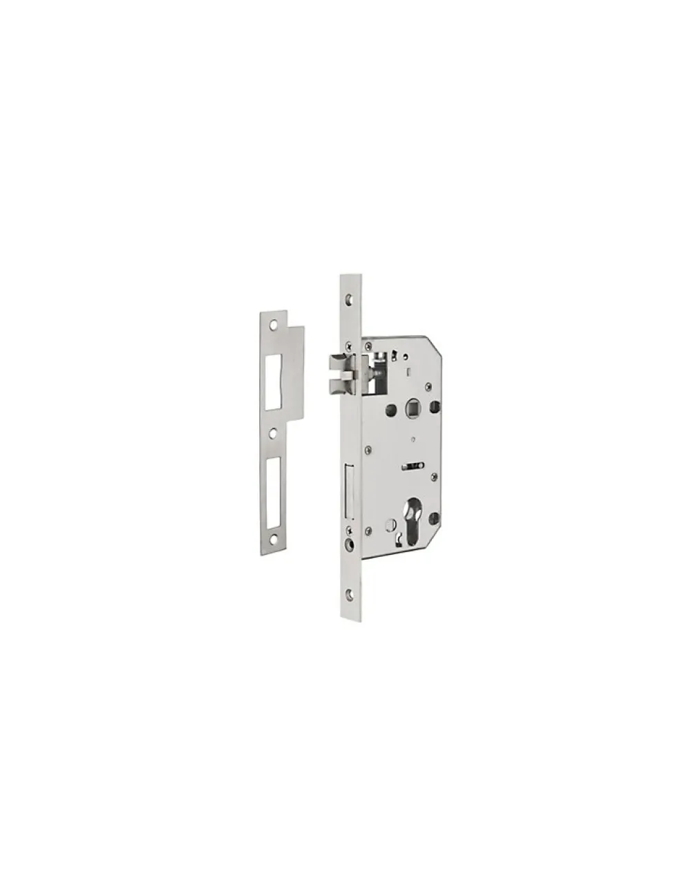 Thirard Serrure Connectée-Serrure encast. Intelock trou cylindre pour poignées connectées, inox, axe50mm, entr'axes70mm, carré8 - INTELOCK
