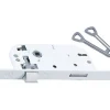 Bricard Serrure à encastrer bout rond blanc axe 40 mm