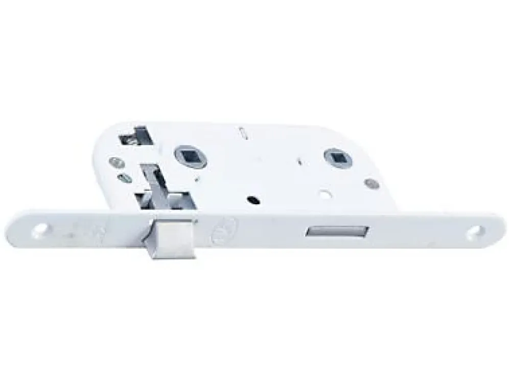 Bricard Serrure De Porte-Serrure à encastrer condamnation bout rond blanc axe 40 mm réversible