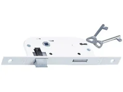 Bricard Serrure à encastrer pour clé porte intérieure 40 mm blanc bout carré