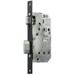 Vachette Loquet, Targette Et Moraillon De Porte-Serrure à larder D455 clé I axe 50mm bout rond finition noir sans gâche - - 22700000