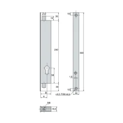 Stremler Assa Abloy Loquet, Targette Et Moraillon De Porte-Serrure à larder 2 points à engrénage variaxe 39mm - STREMLER - 2271.39.0