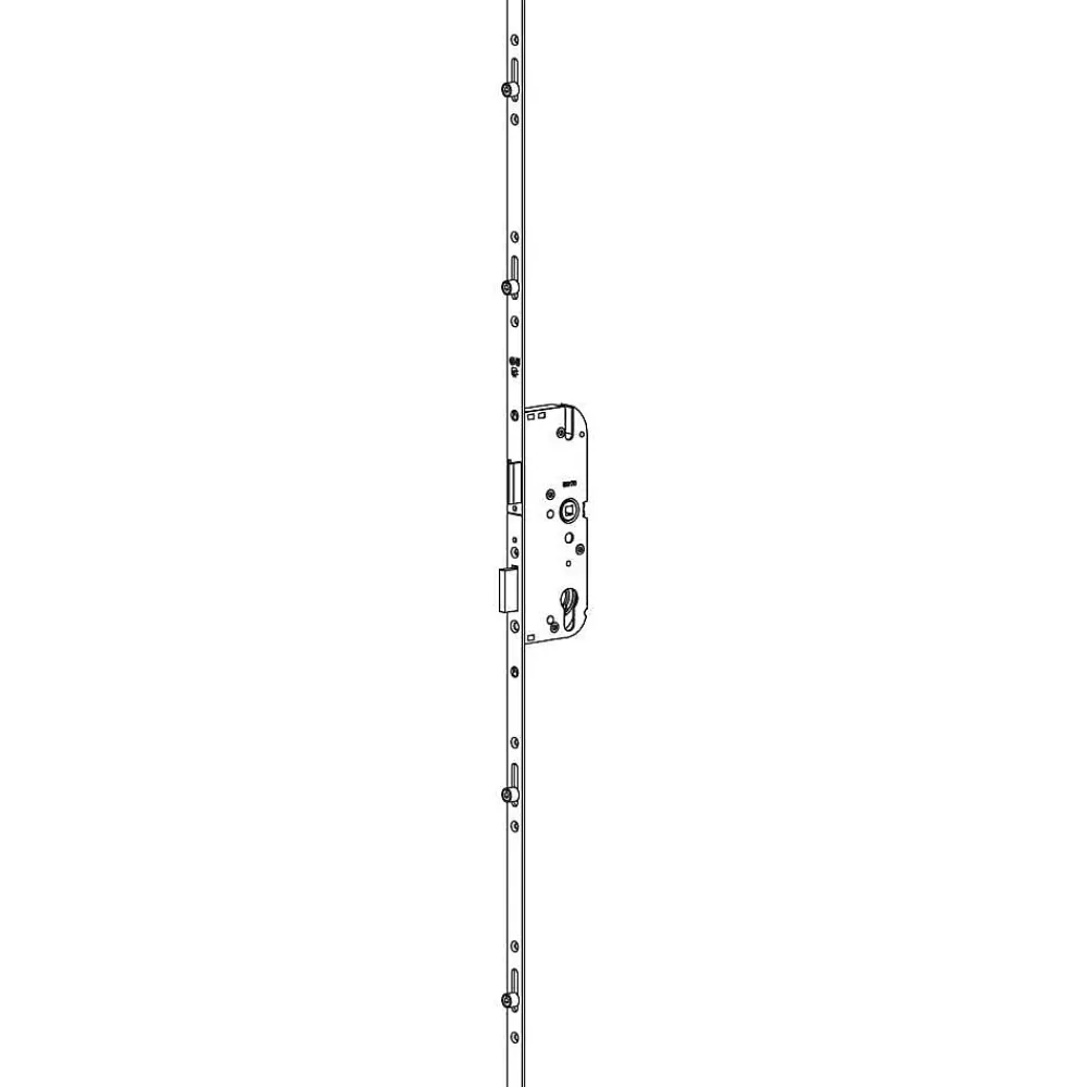 Ferco Serrure à larder SECURY 50/70 4 galets têtière de 18mm carré 7mm L 2150mm cote D 1050mm - - 6-31998-15-0-1