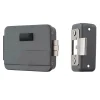 Autres Serrure Connectée-Serrure éléctrique 12V réversible en applique cylindre exterieur et bouton intérieur DOM