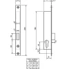 Metalux Loquet, Targette Et Moraillon De Porte-Serrure monopoint à larder profil étroit pêne dormant Série 13 largeur 46mm - - F113460000