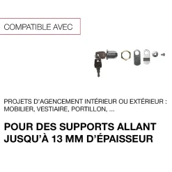 Renz Boîte Aux Lettres 2 Portes-Serrure multi-usages en zamak avec écrou