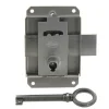 Diall Serrure à patte axe 25 l. 45 mm x H. 50 mm x ep. 10 mm acier poli