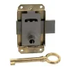 Diall Serrure De Meuble|Serrure De Meuble-Serrure à patte axe 15 l. 30 mm x H. 50 mm x ep. 10 mm acier laitonné