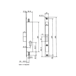 Metalux Loquet, Targette Et Moraillon De Porte-Serrure 3 points coffre 37x40 axe tringles 22mm - - F137404000