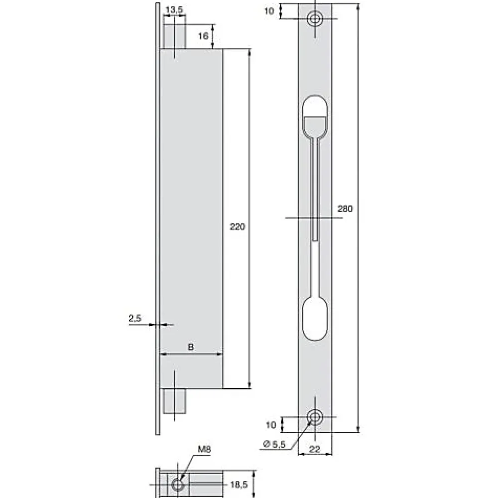 Stremler Assa Abloy Serrure 2 points à levier 41mm Variaxe - STREMLER - 1223.41.0