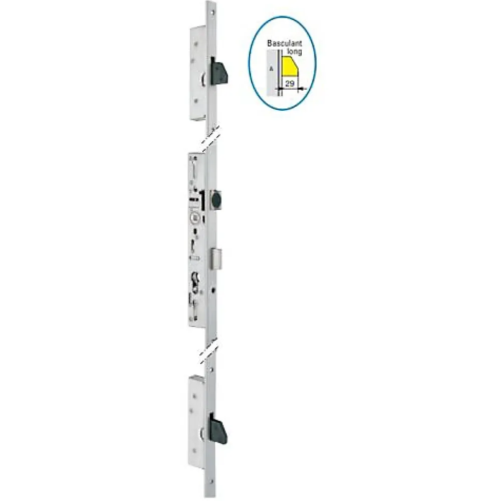 Stremler Assa Abloy Serrure 3 points TF3 pêne dormant/demi-tour 45mm têtière plate 22mm - STREMLER - 6370.45.3A