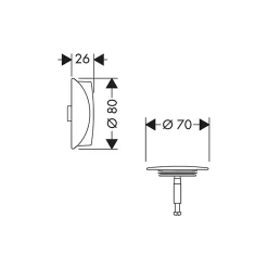 Hansgrohe Set de finition vidage baignoire Flexaplus aspect doré poli
