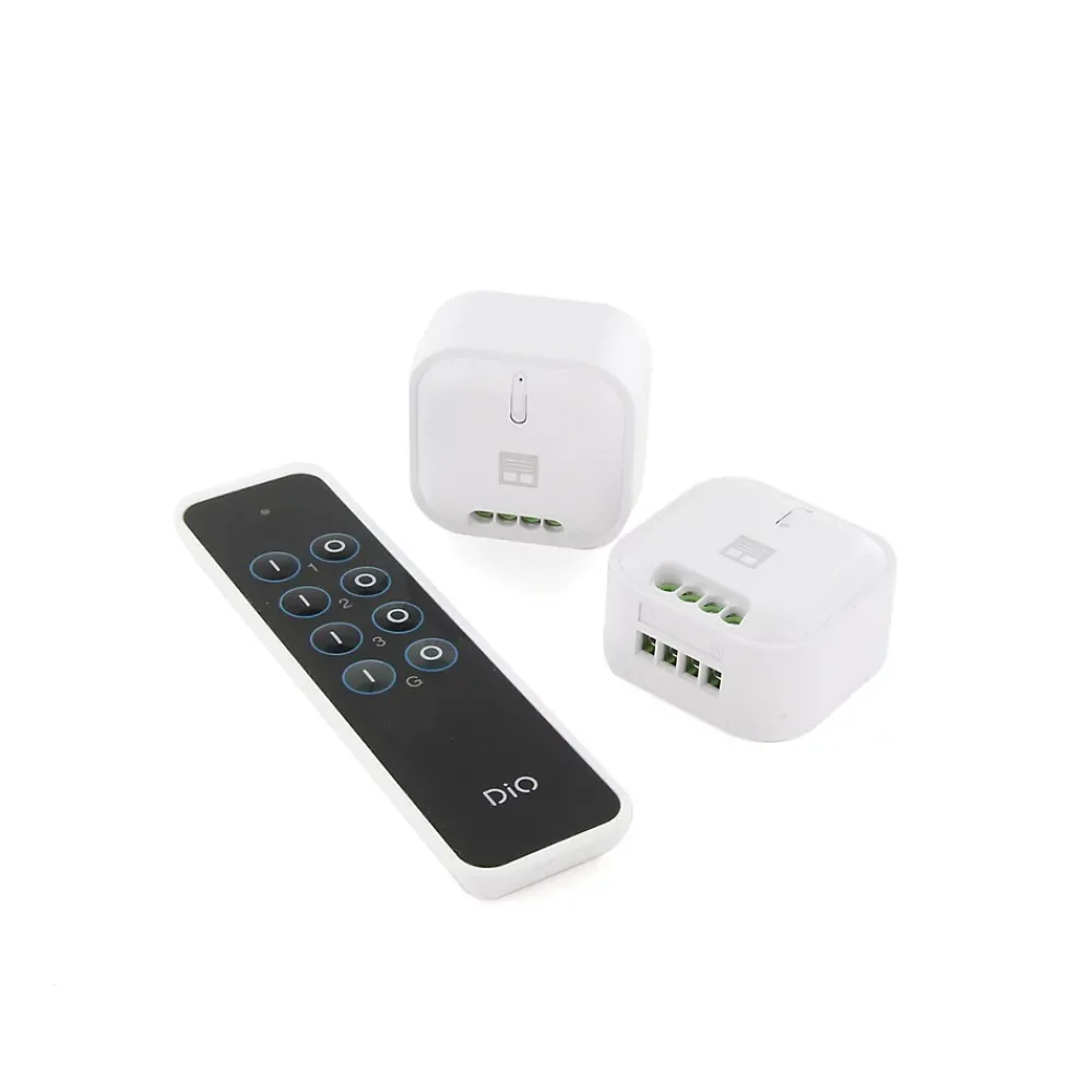 Dio Connected Home Routeur Et Extension Wifi-Set de 2 modules pour volets + télécommande - 500W - DiO