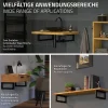 Ml-Design Equerre De Fixation-Set de 2x consoles murales support d'étagères en acier noir mat 450x150x30 mm