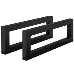 Ml-Design Equerre De Fixation-Set de 2x consoles murales support d'étagères en acier noir mat 450x150x30 mm