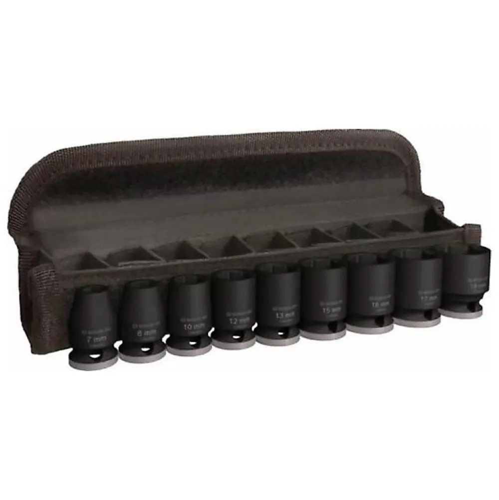 Bosch Douille Électrique-Set 9 Douilles Impact PRO M 7,8,10,12,13,15,16,17,19 28-30M 3/8