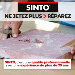 Sinto Mastic, Cartouche Joint Et Silicone-pierre travertin, la boite de 170 ml