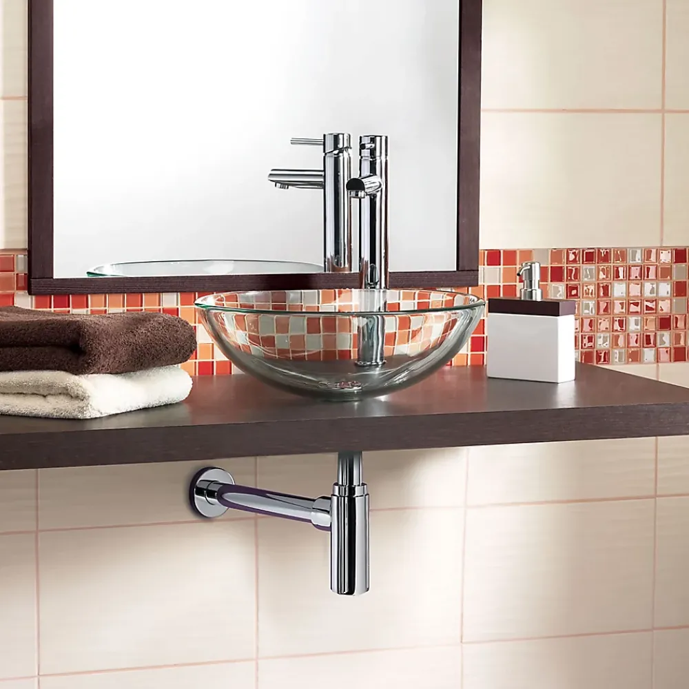 Wirquin Evacuation De Lavabo-Vasque|Siphon Pour Lavabo-Siphon chromé 32mm avec tuyau