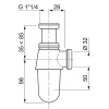 Wirquin Siphon à compression chromé ø32 mm Flomasta