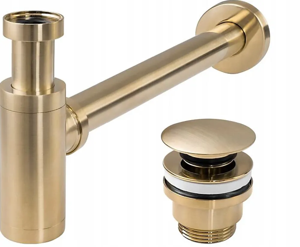 Rea Evacuation De Baignoire-Siphon de lavabo + bonde Brushed Gold