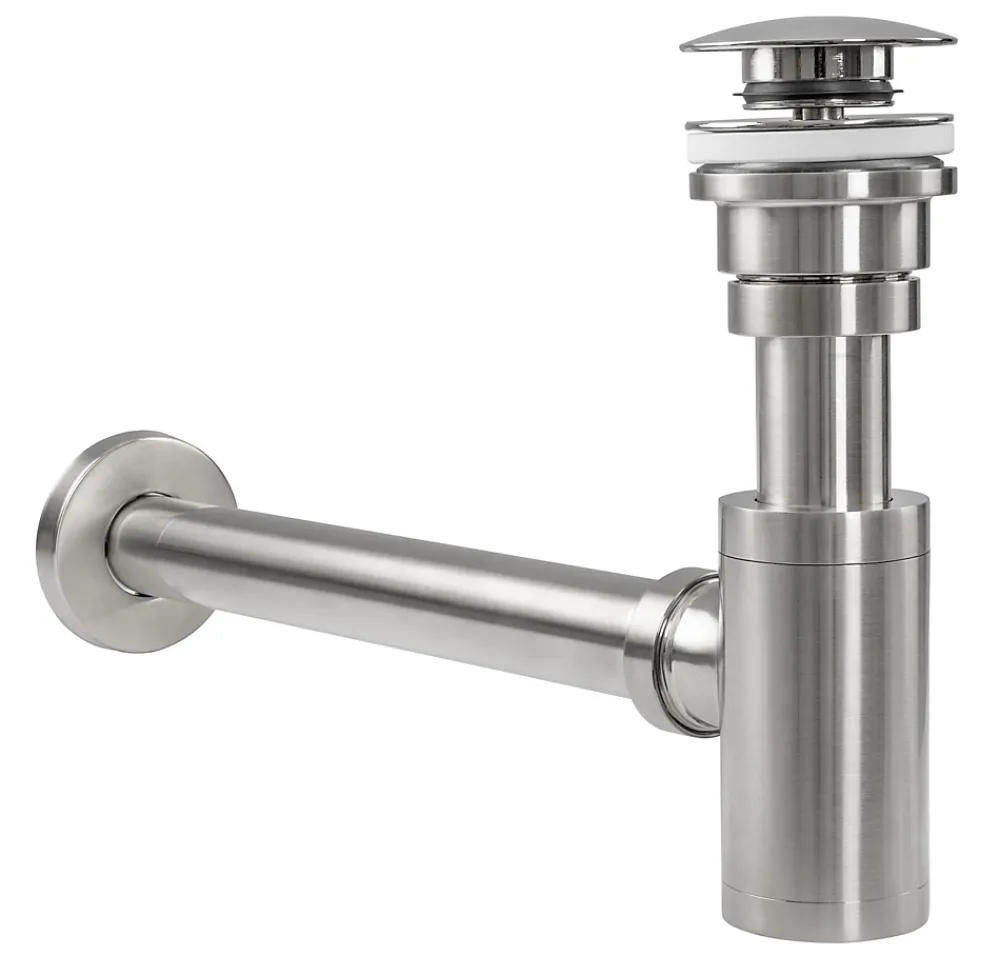 Rea Siphon de lavabo + bonde Brushed Nickel