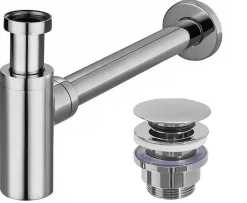 Rea Siphon de lavabo + bonde Clic-Clac Chrome
