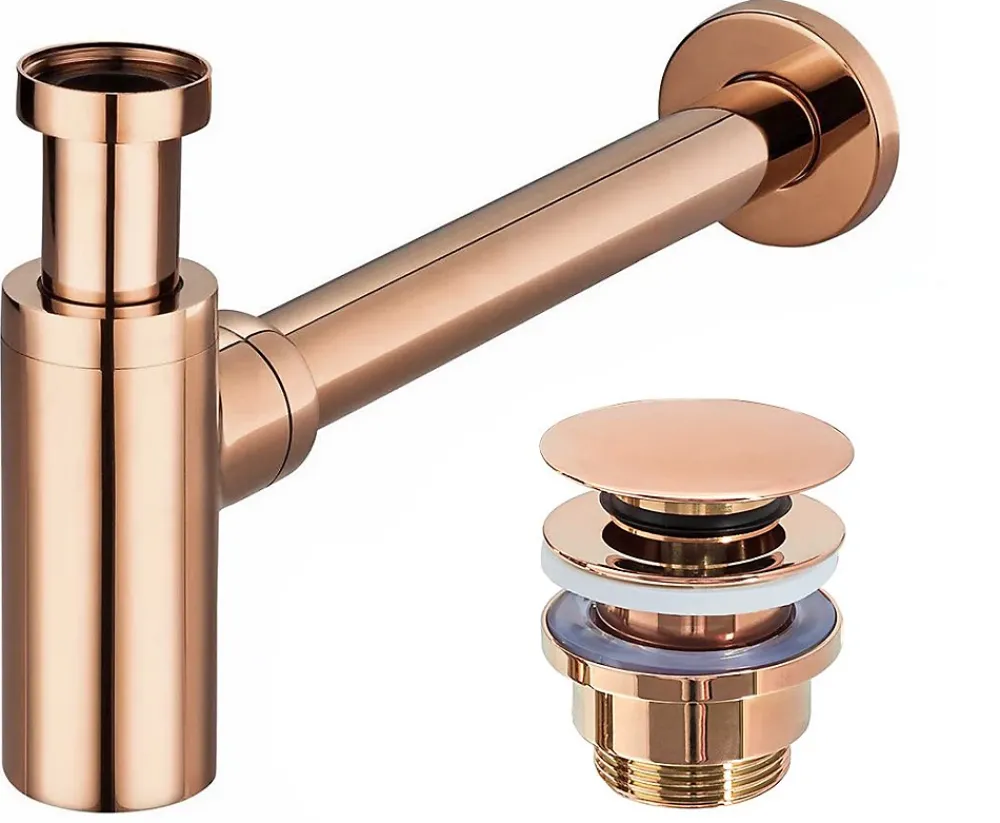 Rea Evacuation De Baignoire-Siphon de lavabo + bonde Rose Gold
