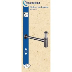 Rousseau Siphon de lavabo réglable laiton 70mm