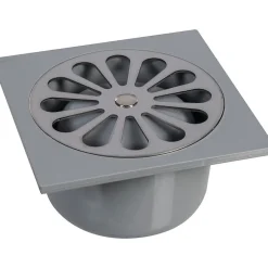 Grandsire Evacuation De Douche-Siphon de sol PVC gris - 140 x 140 mm -