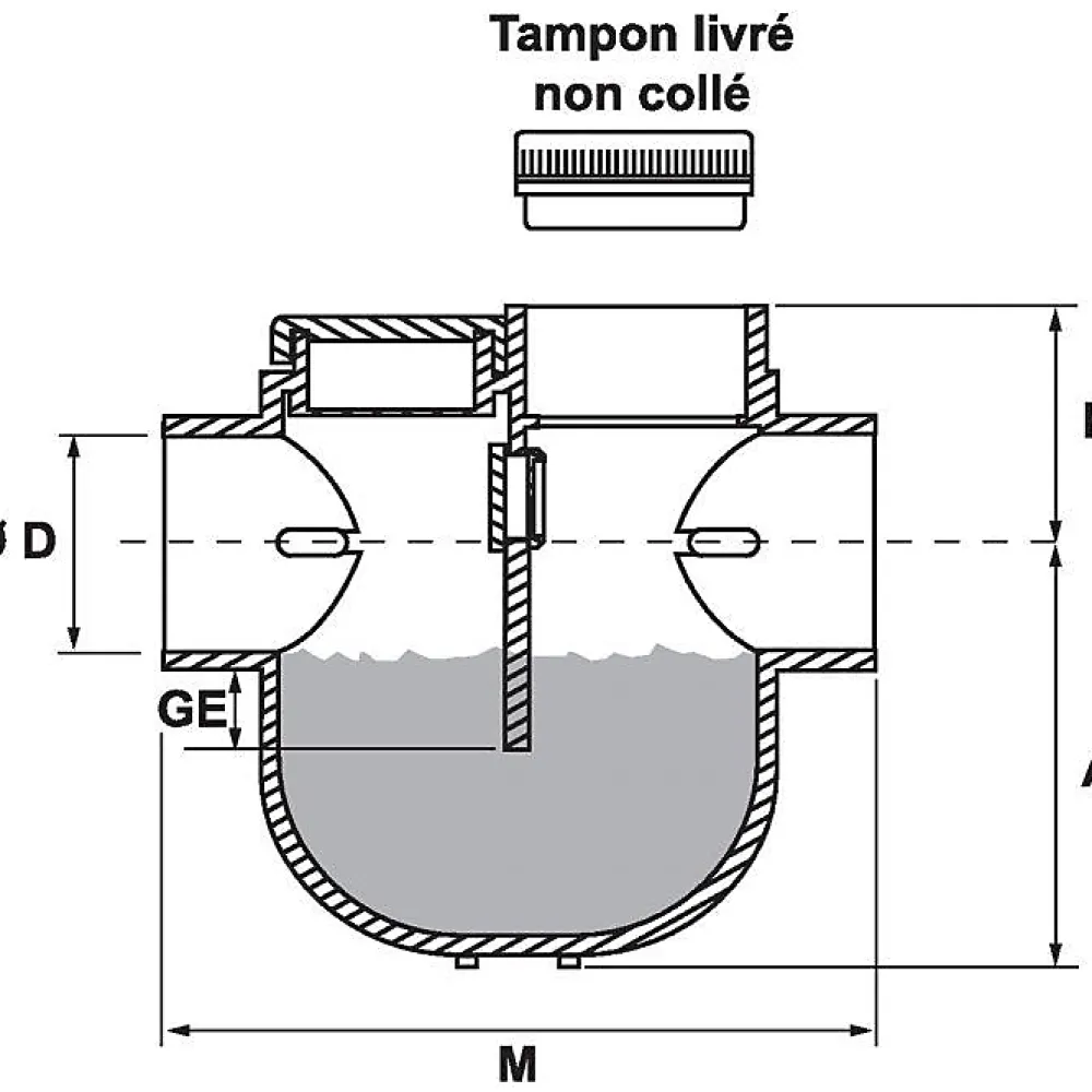 Pipe Wc-Siphon disconnecteur diamètre 100