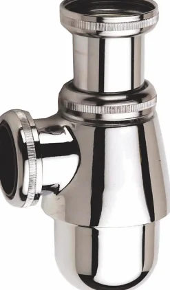 Nicoll Siphon laiton - Diamètre entrée: 32 mm - Diamètre sortie: 32 mm -Garde d'eau : 50 mm - Hauteur réglable : 133- 204 mm