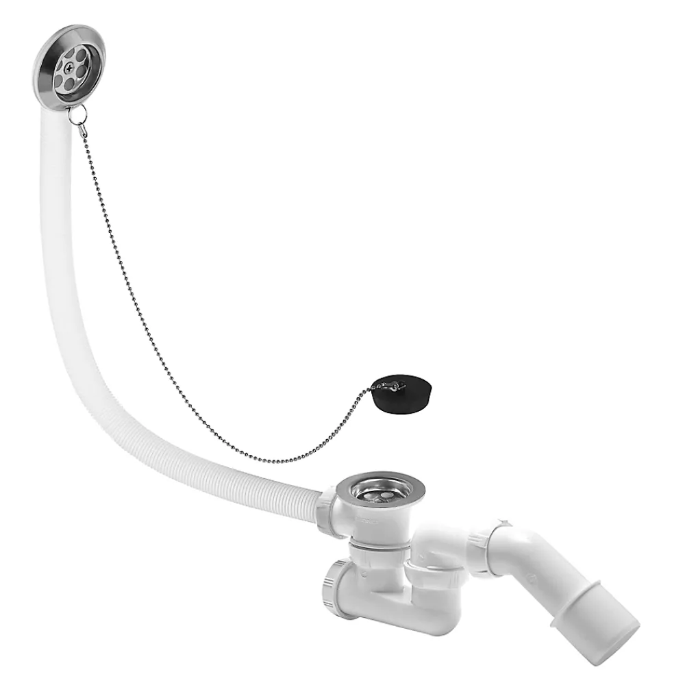 Wirquin Evacuation De Baignoire|Siphon Pour Baignoire-Siphon pour baignoire avec bouchon et trop-plein