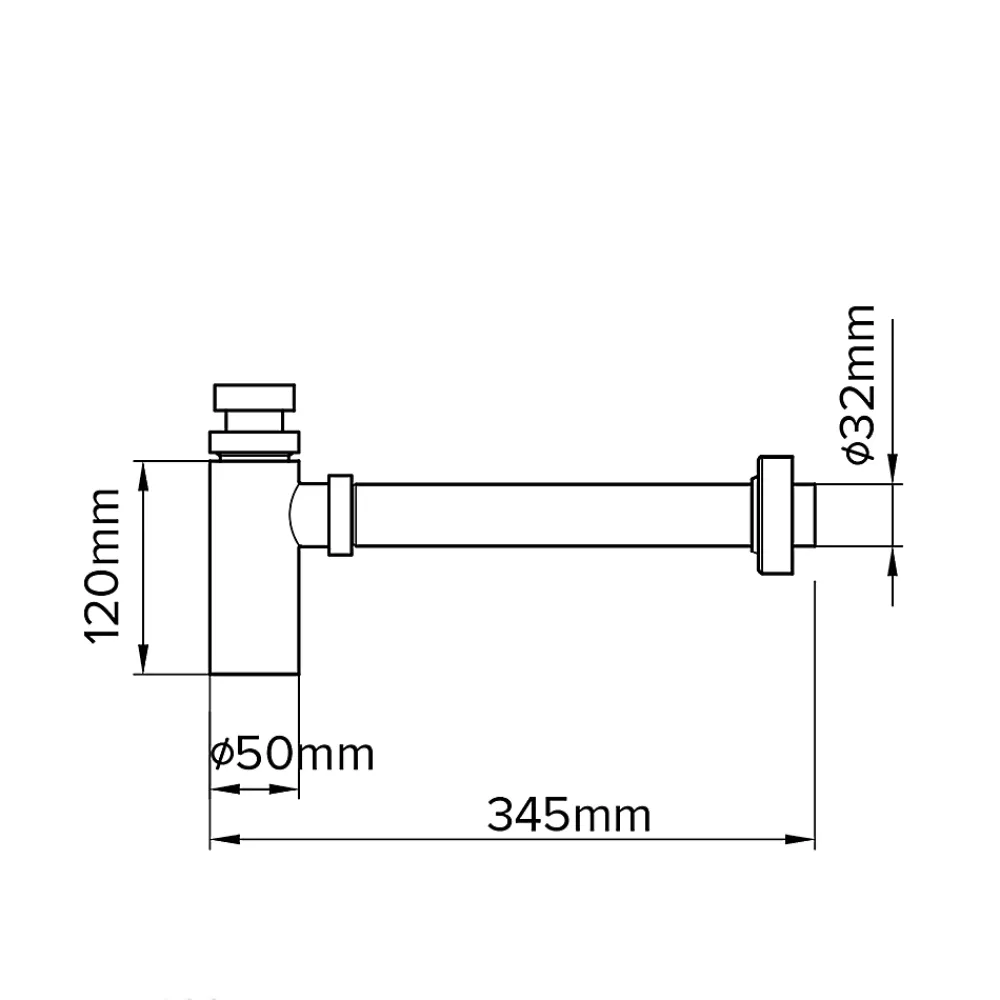 Flomasta Siphon réglable noir 32mm Laiton