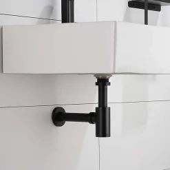 Pipe Wc-Siphon rond MIN avec finition NOIR mat en laiton Kibath