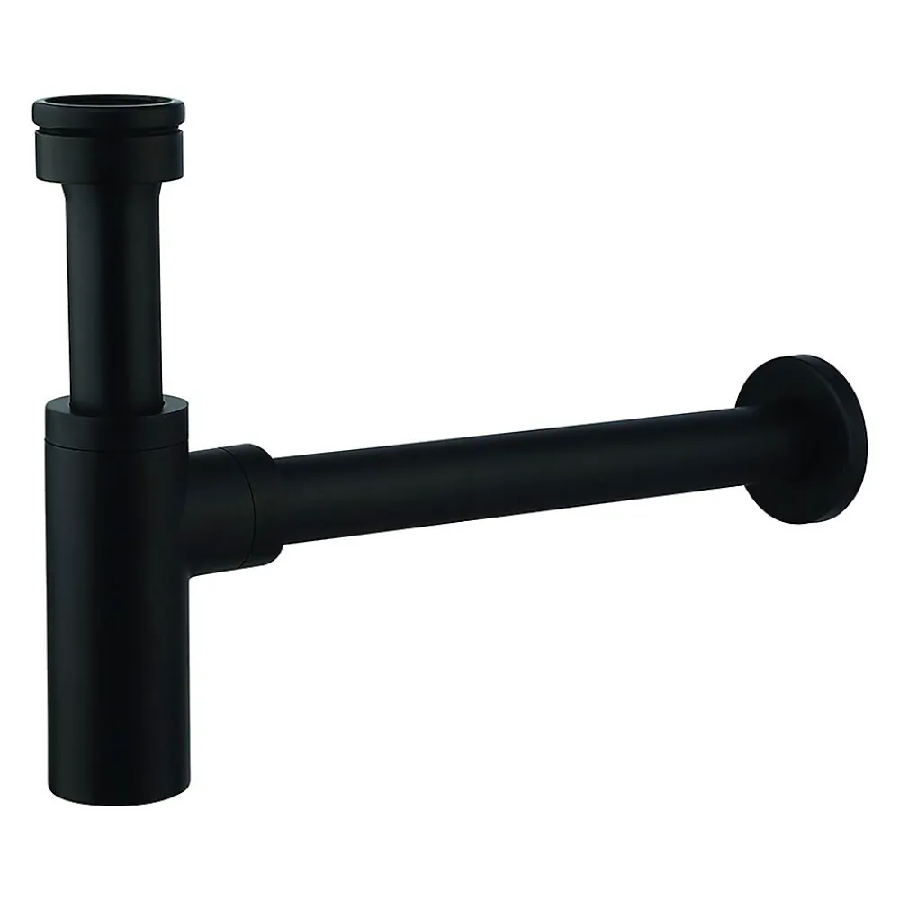Pipe Wc-Siphon rond MIN avec finition NOIR mat en laiton Kibath