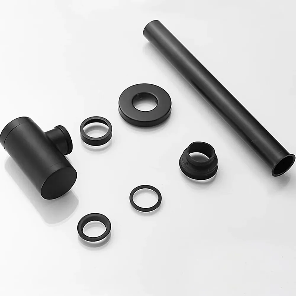 Pipe Wc-Siphon rond MIN avec finition NOIR mat en laiton Kibath