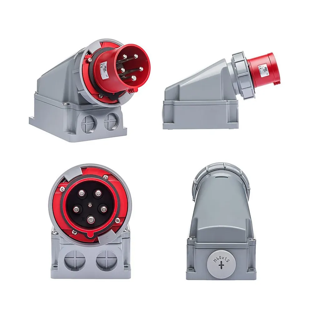 Ide Socle Male 63a Tétrapolaire 380v - 3p+n+t - étanche Ip67 -