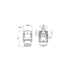 Ide Socle Male Triphasé 32a 3p+t 380v - 4 Broches - étanche Ip44 -