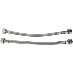 Somatherm for you Flexible Robinetterie-- Lot de 2 flexibles sanitaires - Raccord 2 écrous tournants 1/2 - 500mm DN8