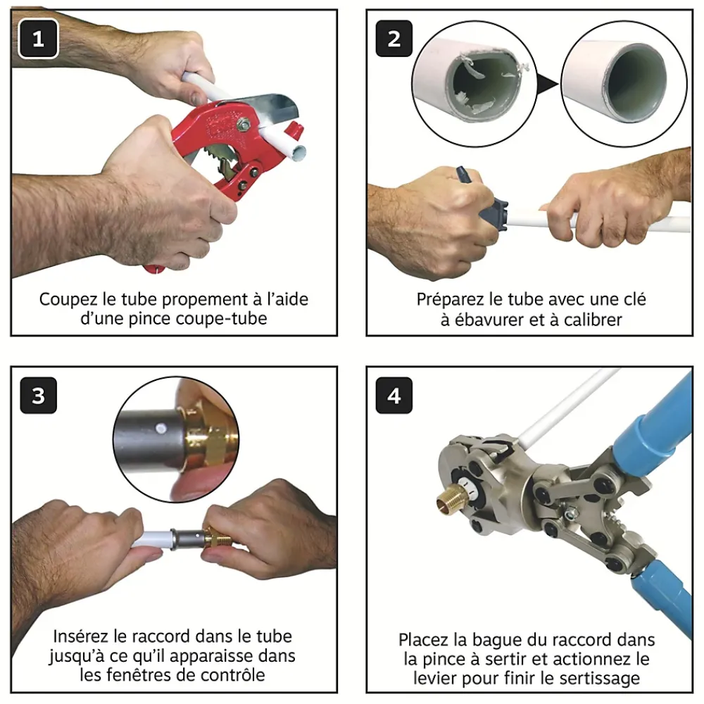 Somatherm for you - Lot de 10 tés à sertir multicouche 20