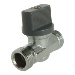 Somatherm for you - Robinet d'arrêt chromé droit 1/4 tour - double Mâle MM12/17 - En laiton Chromé