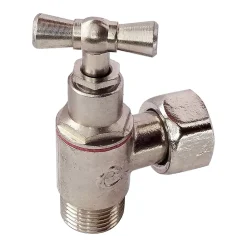 Somatherm for you Robinet Chasse D'Eau-- Robinet de WC équerre laiton nickelé M12/17 - Ecrou Prisonnier 12/17