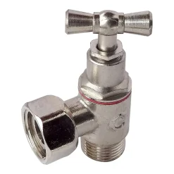 Somatherm for you Robinet Chasse D'Eau-- Robinet de WC équerre laiton nickelé M12/17 - Ecrou Prisonnier 12/17