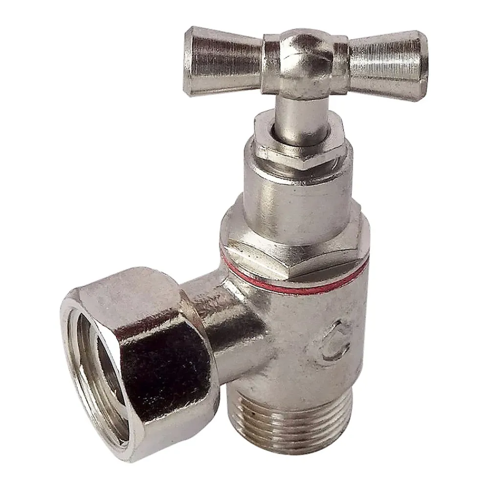 Somatherm for you Robinet Chasse D'Eau-- Robinet de WC équerre laiton nickelé M12/17 - Ecrou Prisonnier 12/17