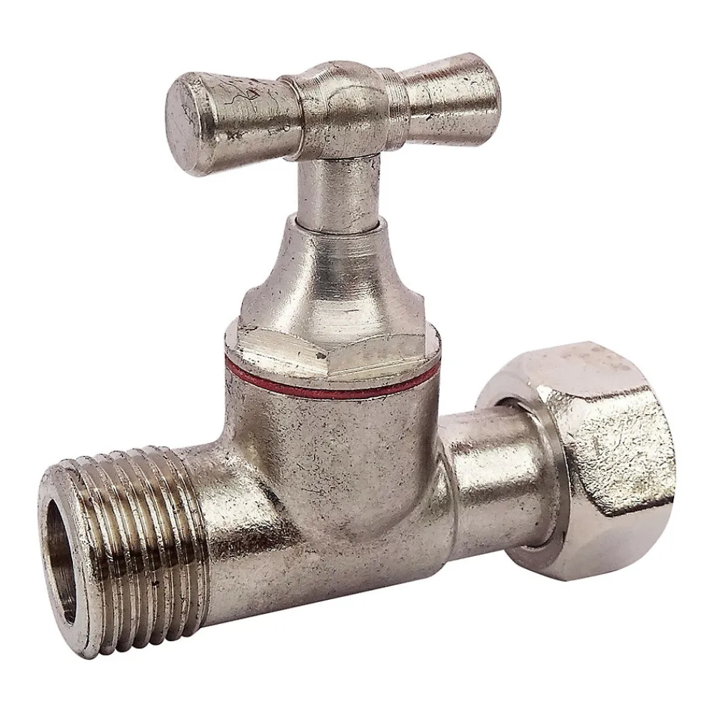 Somatherm for you - Robinet de WC droit nickelé brut M12/17 - Ecrou Prisonnier 12/17
