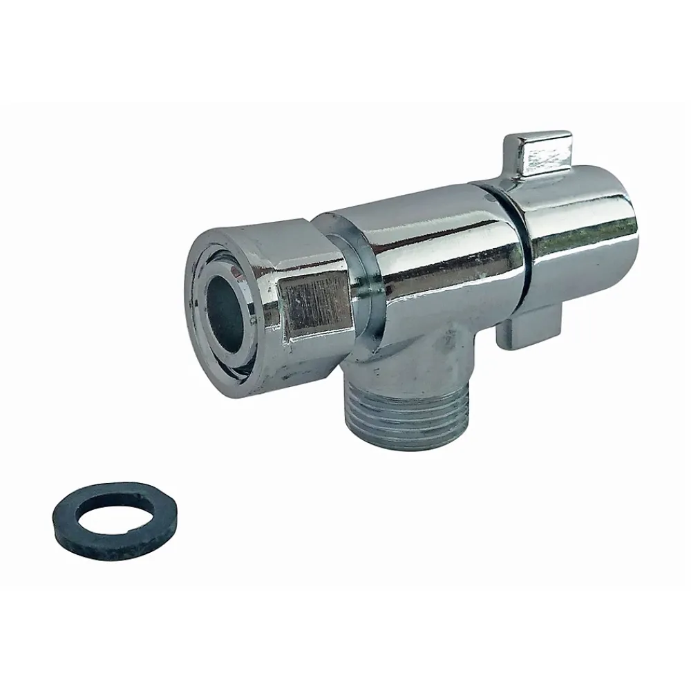 Somatherm for you Robinet Chasse D'Eau-- Robinet de WC 1/4 de tour équerre Design chromé M12/17 - Ecrou Prisonnier 12/17